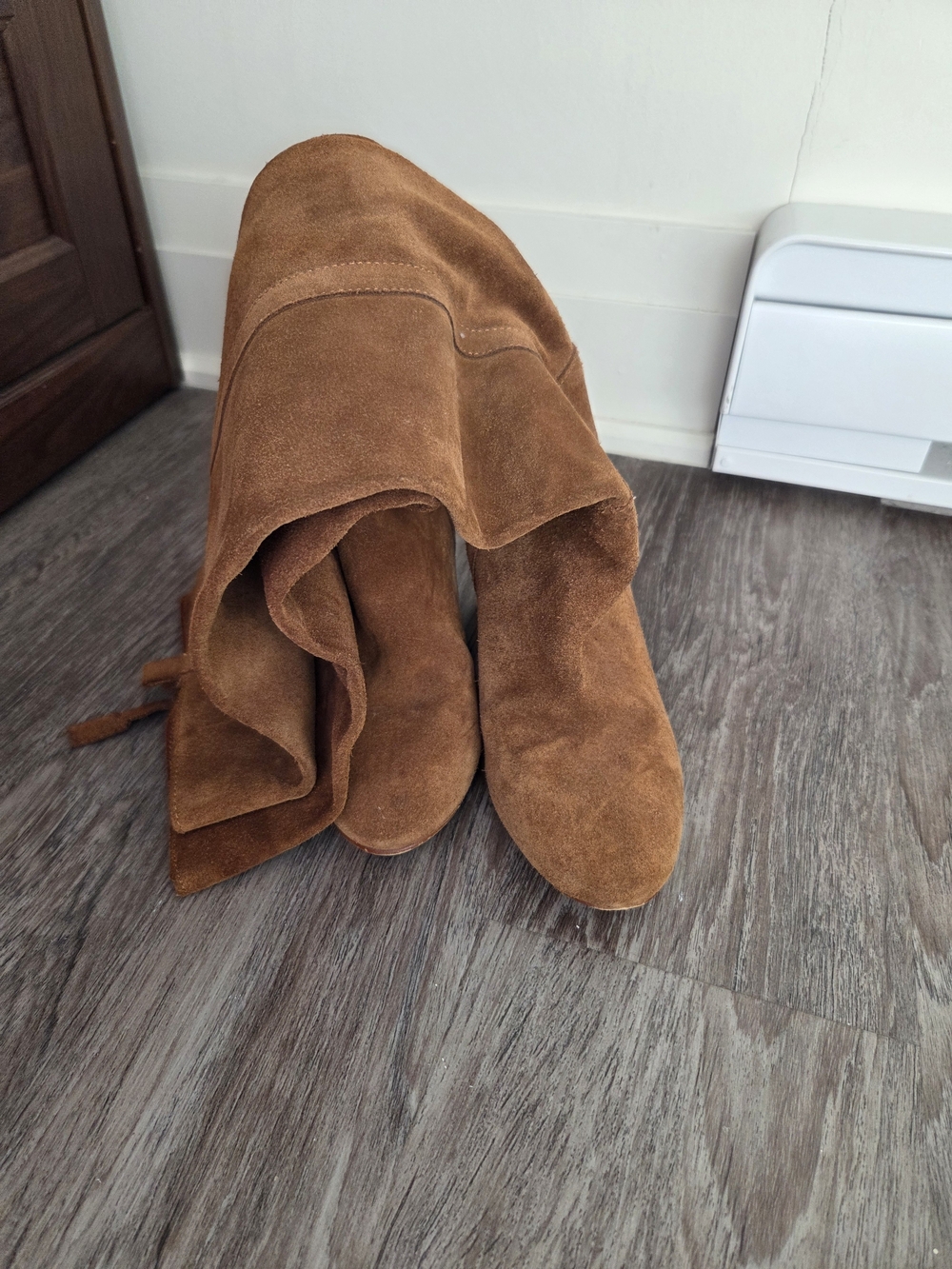 Zara Suede Caramel Boots Size 36